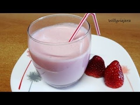 batido de fresa con yogurt