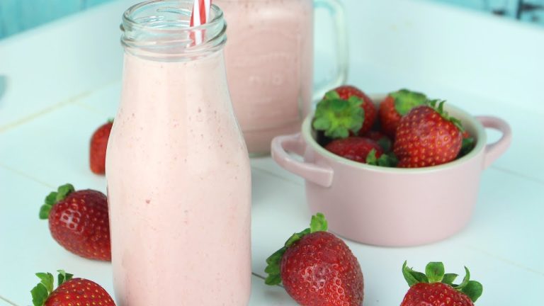 batido de fresa sin lactosa