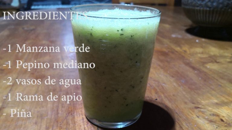 batido de piña apio pepino y manzana verde