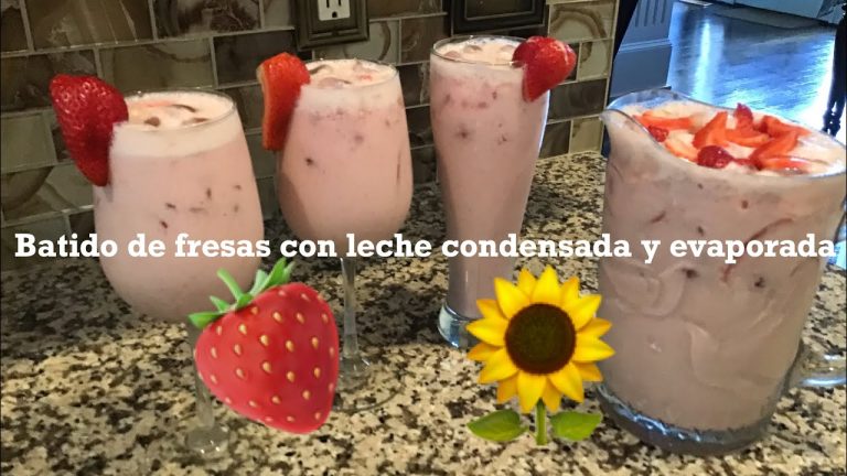 smoothie de fresa con leche condensada