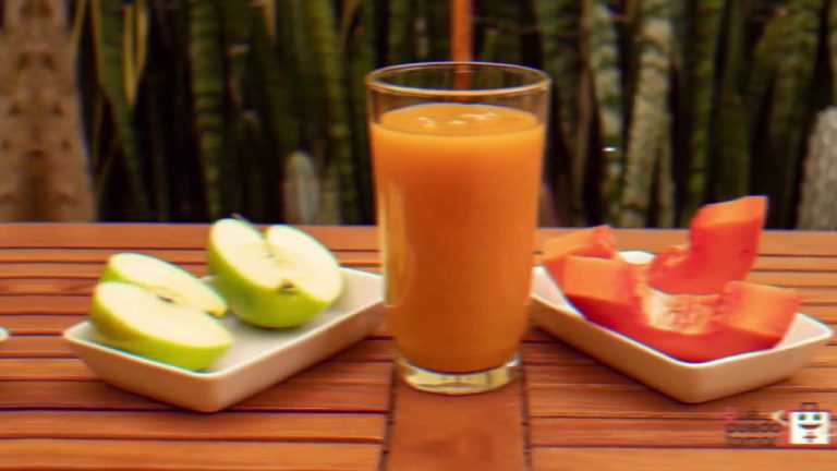 batido de papaya con manzana