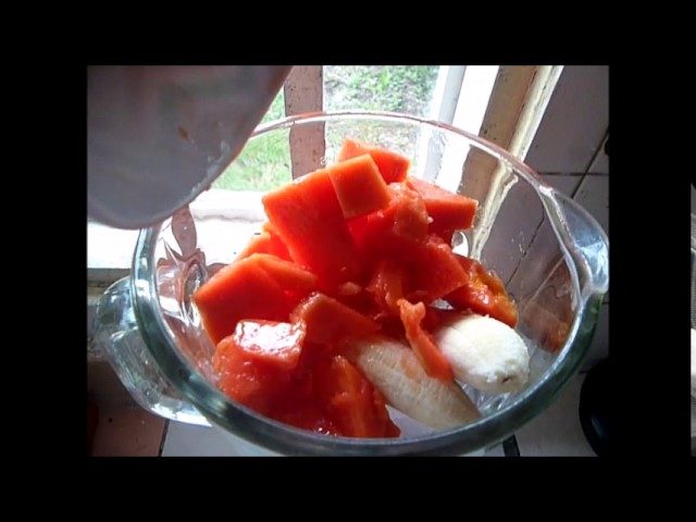 batido de papaya fresa y platano