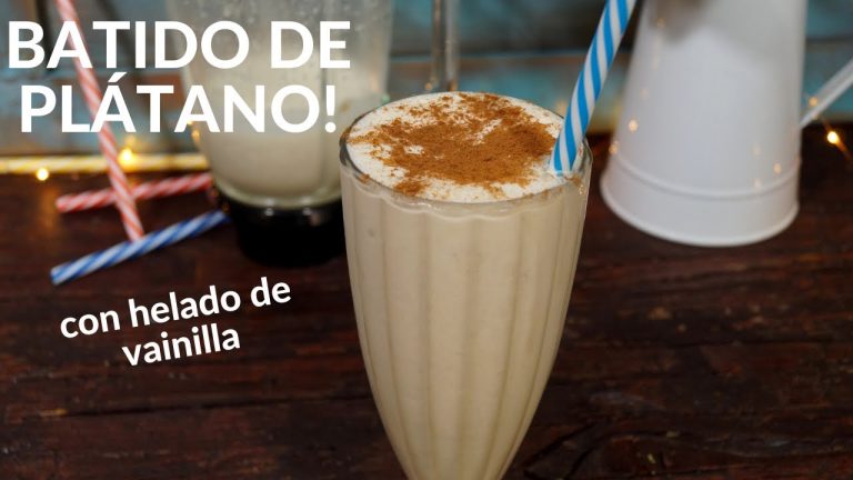batido de platano con helado de vainilla