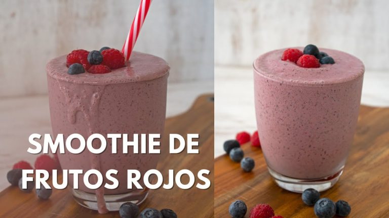 smoothie de frutos rojos con yogur