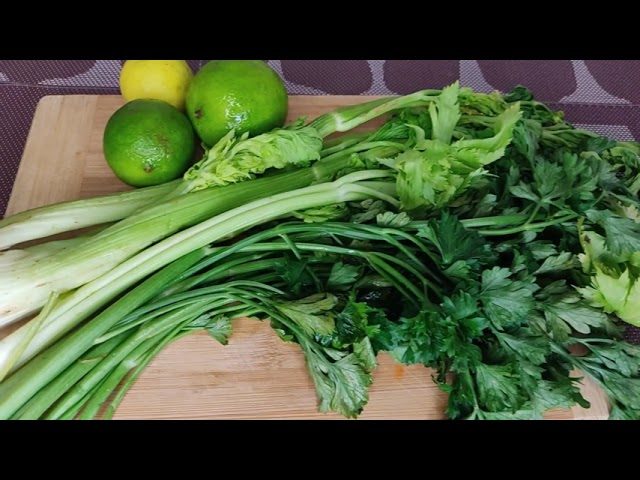 batido de apio perejil y limon