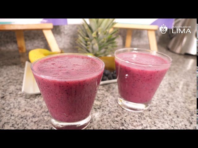 batido de arandanos y kiwi