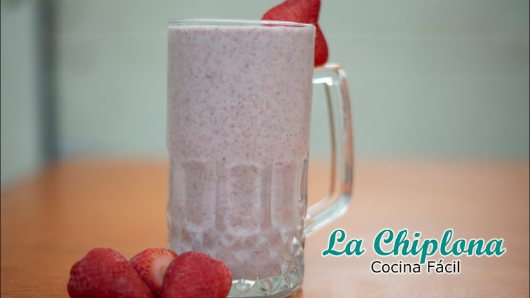 batido de fresa con yogur griego