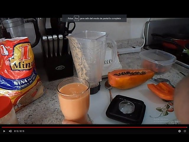 batido de papaya sin leche