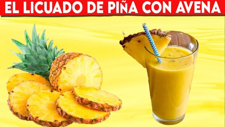 batido de piña con leche y avena