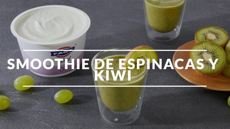 smoothie de espinacas y kiwi
