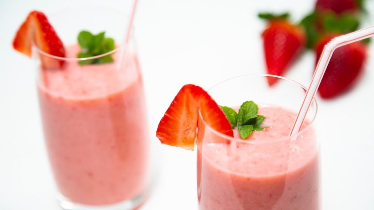 smoothie de fresa saludable
