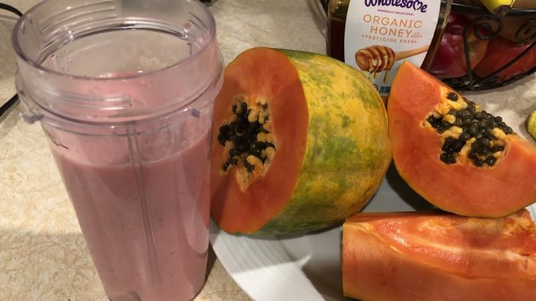 smoothie de papaya y fresa
