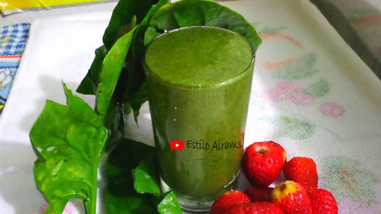 batido de espinacas y fresas