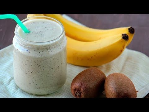 batido de plátano y kiwi con leche