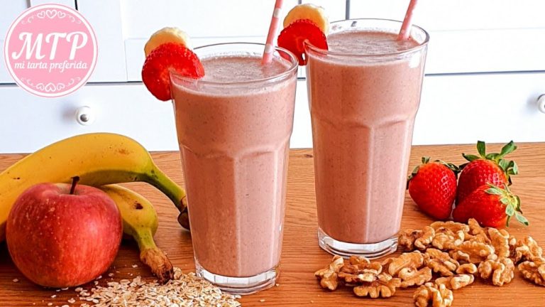 Receta fácil de batido de fresa, plátano y manzana para disfrutar